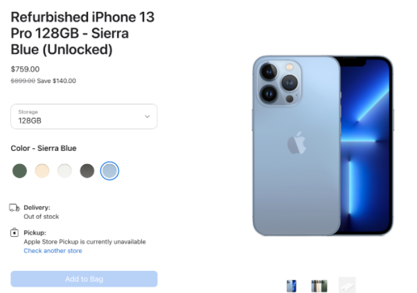iphone 13 pro重回苹果尊龙凯时平台入口官网售卖，仅售 5000 多！