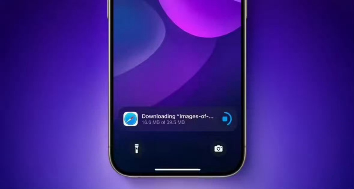 ios 18.2新功能:iphone灵动岛显示文件下载进度